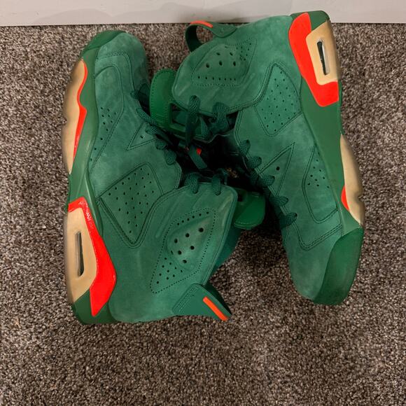 NIKE Men\'s Air Jordan 6 Retro NRG Green Suede Gatorade Shoes Size 10 main image 6